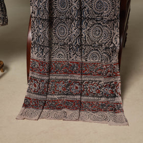 Black - 2pc pedana cotton unstitched kalamkari dress