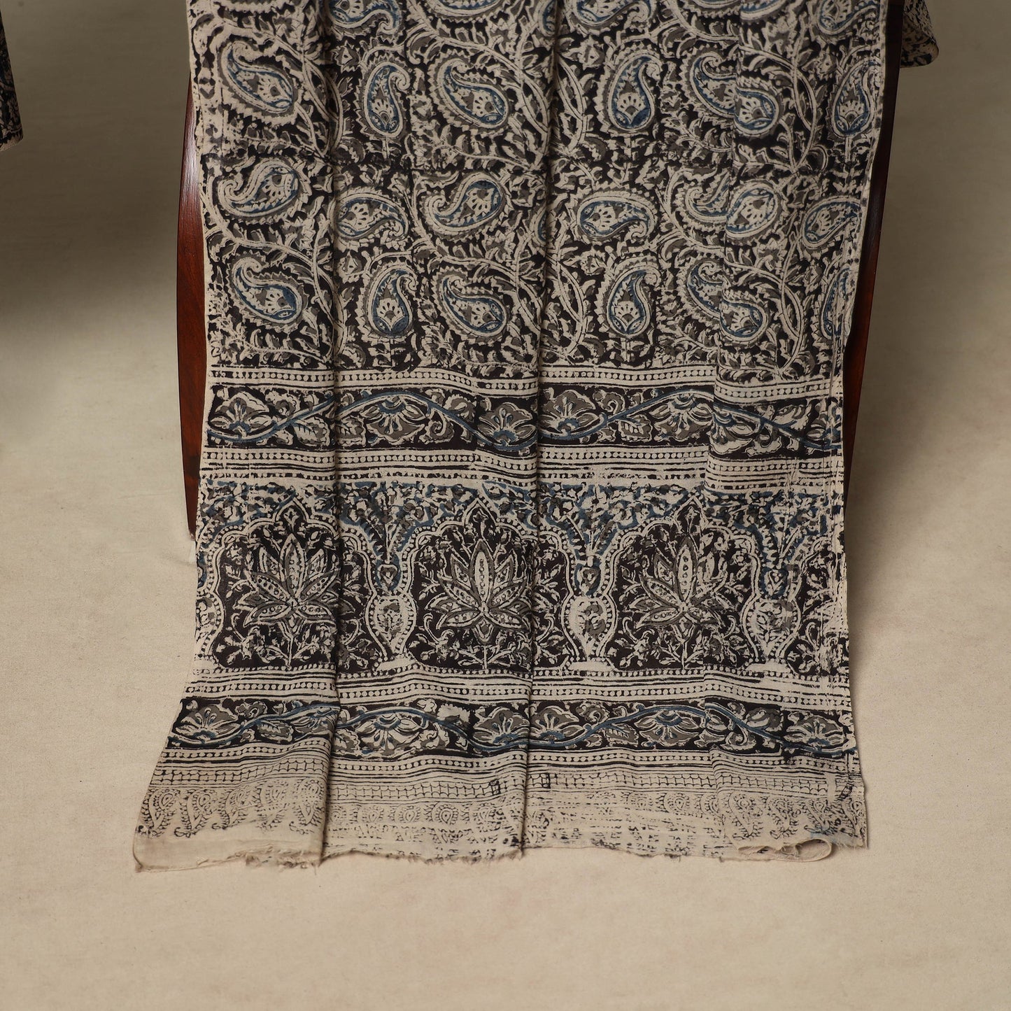 Black - 2pc pedana cotton unstitched kalamkari dress