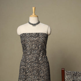 Black - 2pc pedana cotton unstitched kalamkari dress