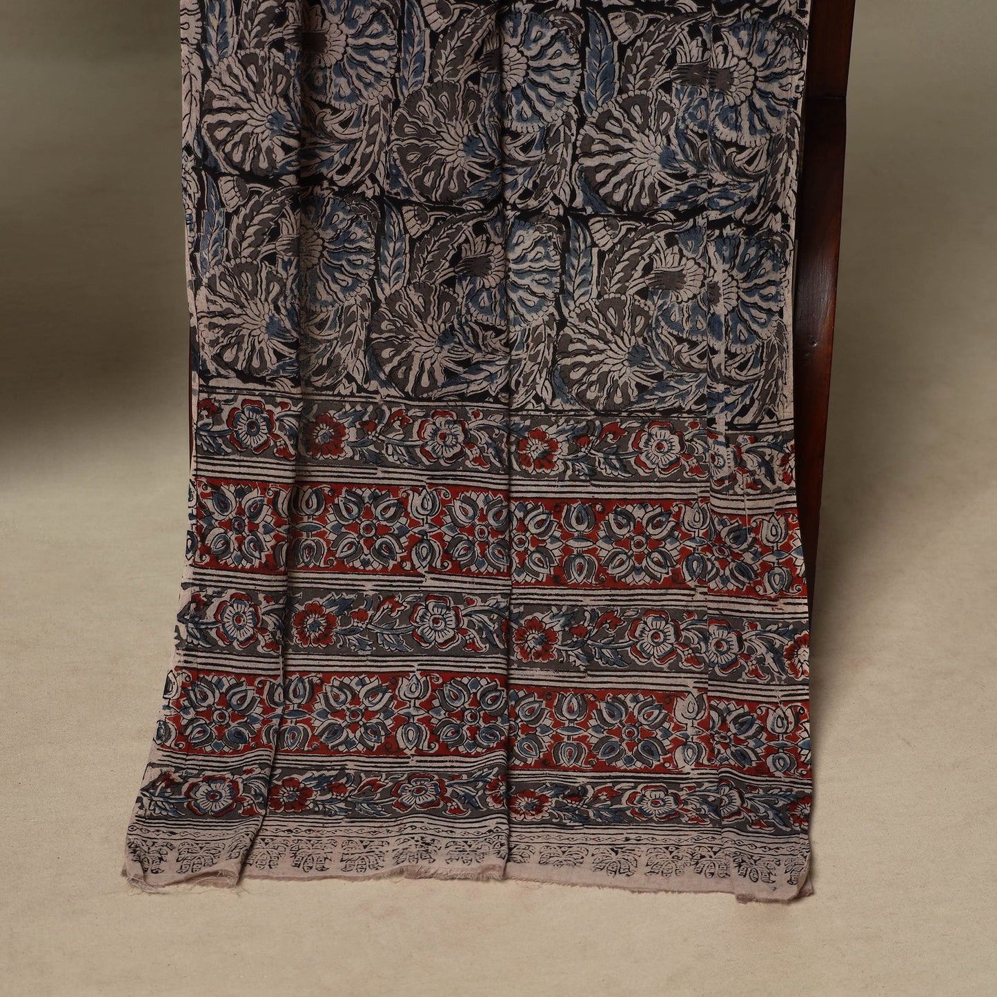 Black - 2pc pedana cotton unstitched kalamkari dress