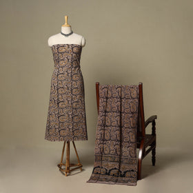 Black - 2pc pedana cotton unstitched kalamkari dress