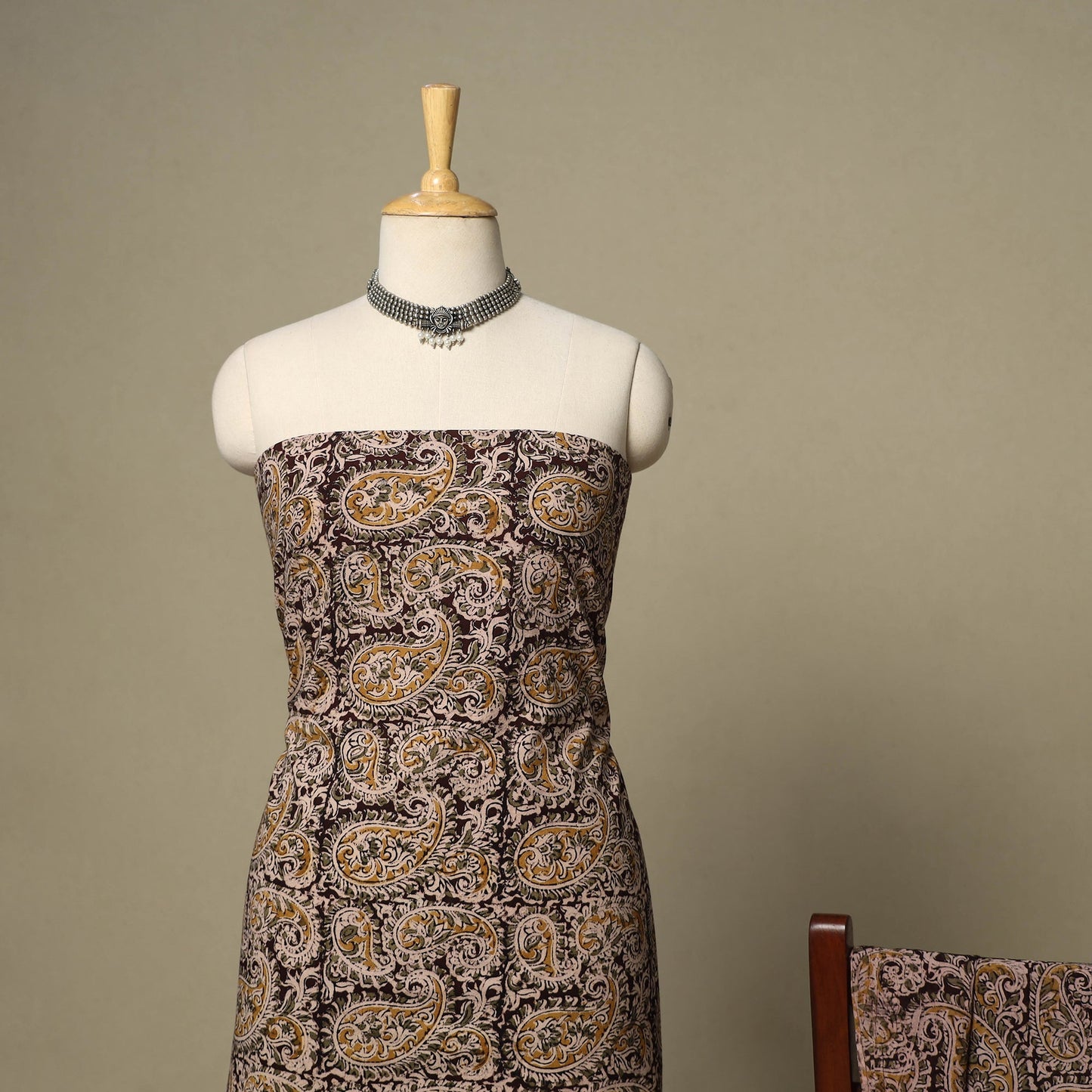 Black - 2pc pedana cotton unstitched kalamkari dress