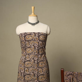 Black - 2pc pedana cotton unstitched kalamkari dress