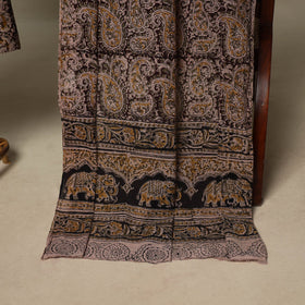 Black - 2pc pedana cotton unstitched kalamkari dress