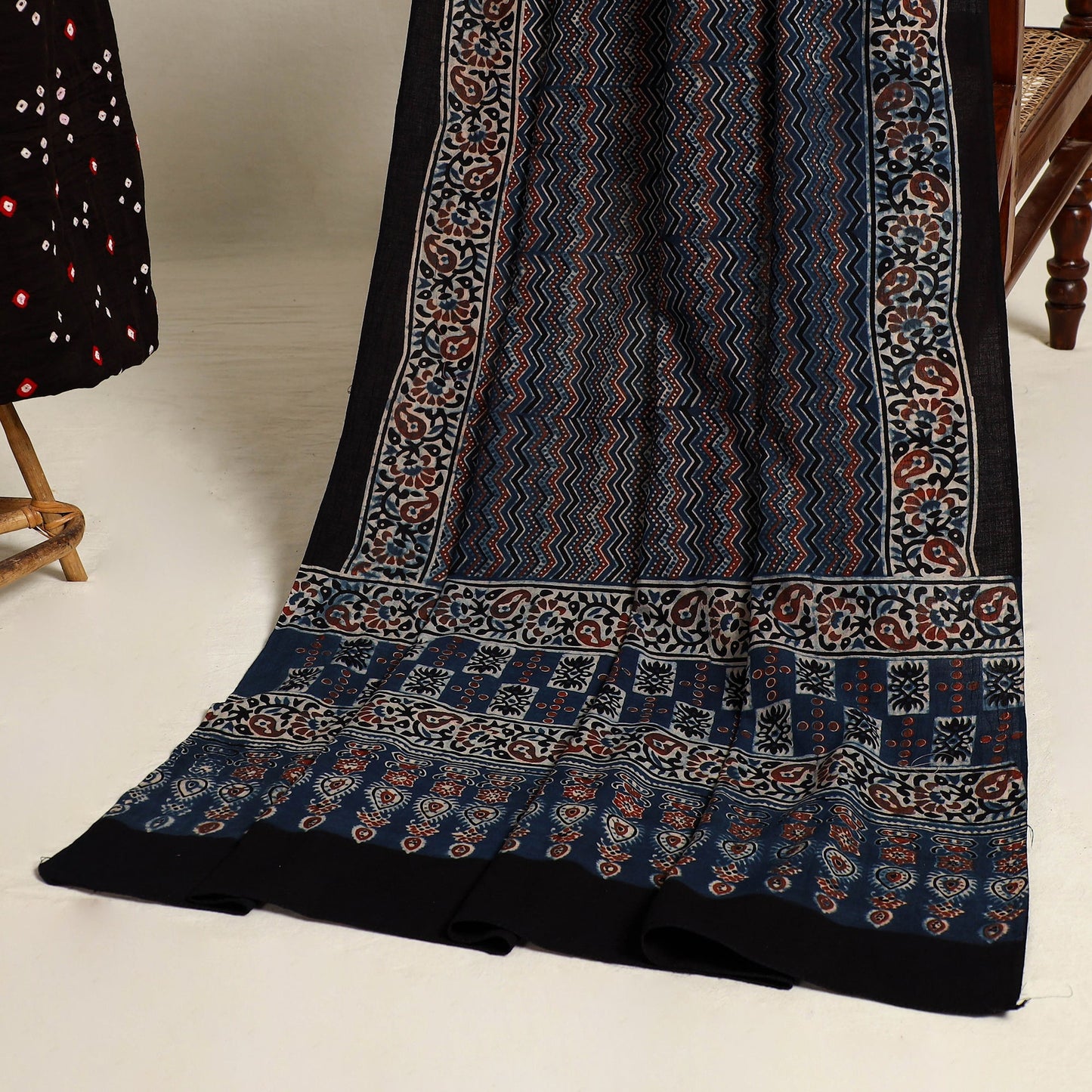 Buy 2pc Tie-Dye Cotton Bandhani Kurta with Ajrakh Dupatta