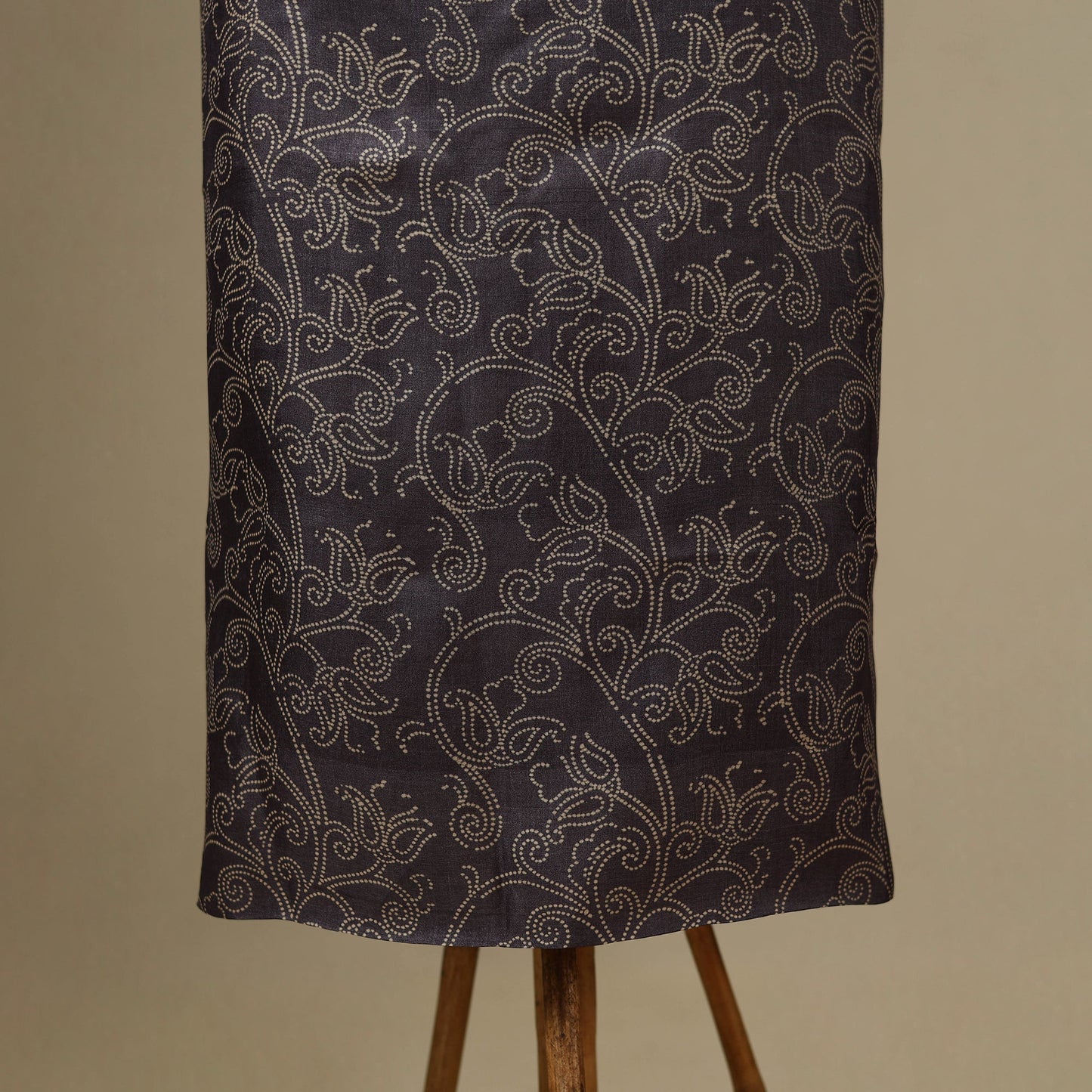 Black - 2pc tussar silk handloom unstitched dress material