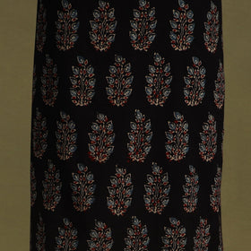 Black 2pc Unstitched Ajrakh Dress Material with Jewellery Set