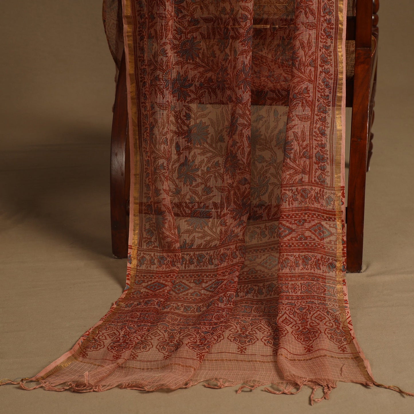 Black 2pc Unstitched Bandhani Dress Material with Jewellery Set