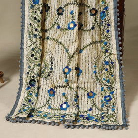 Black 2pc Unstitched Bandhani Dress Material with Jewellery Set