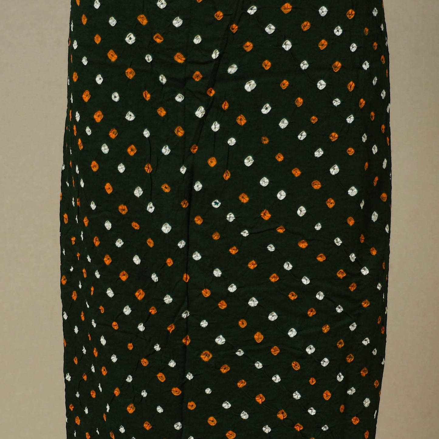 Black 2pc Unstitched Bandhani Dress Material with Jewellery Set