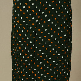 Black 2pc Unstitched Bandhani Dress Material with Jewellery Set