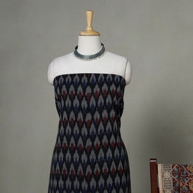 Black - 2pc unstitched cotton pochampally ikat dress