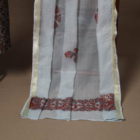 Black - 2pc unstitched dress material with jewellery set 02