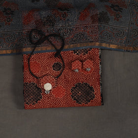 Black - 2pc unstitched dress material with jewellery set 15