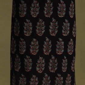 Black 2pc Unstitched Ajrakh Dress Material with Jewellery Set