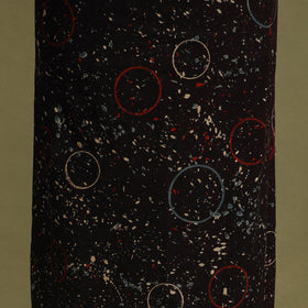 Black 2pc Unstitched Ajrakh Dress Material with Jewellery Set