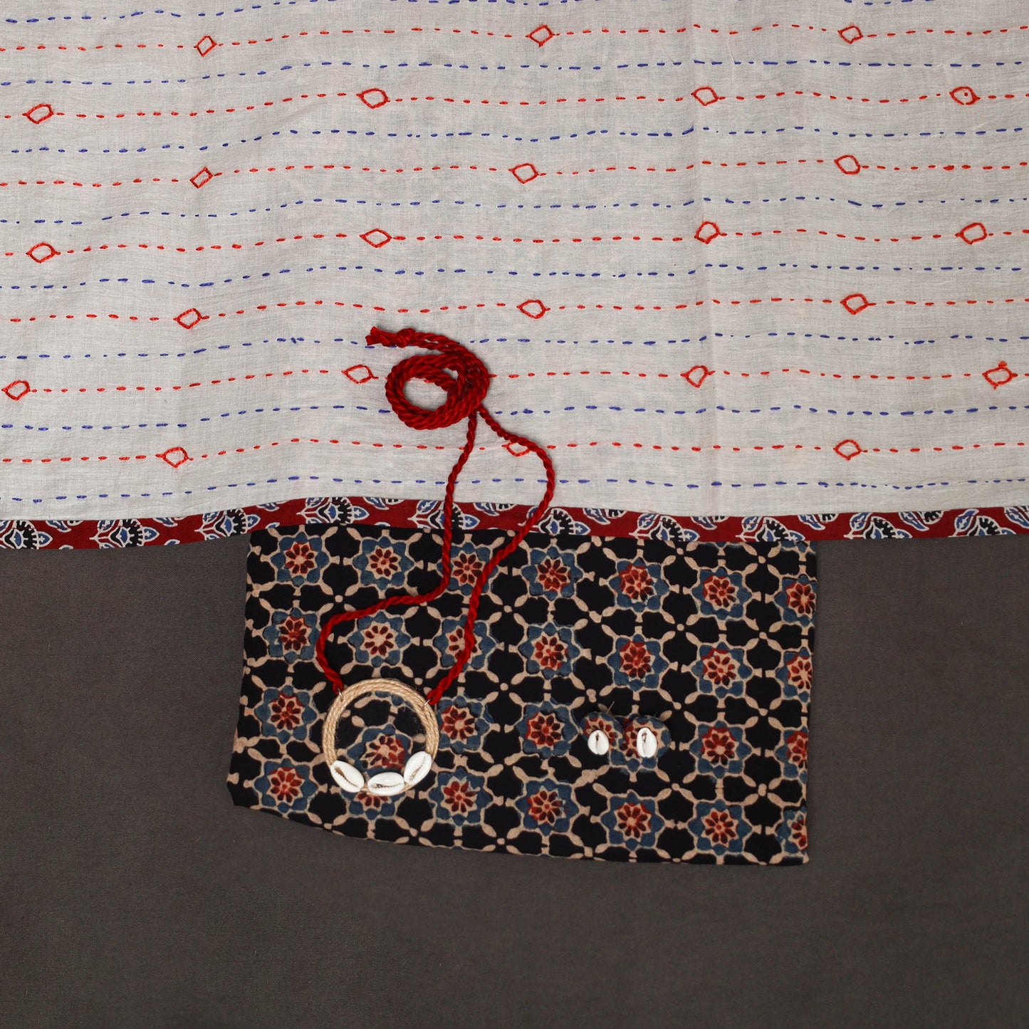 Black - 2pc unstitched dress material with jewellery set 32