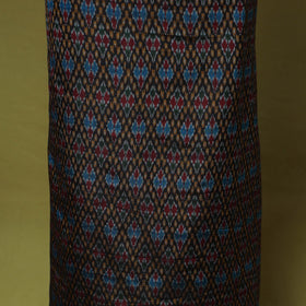 Black - 2pc unstitched handloom sico pochampally ikat dress