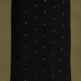 Black 2pc Unstitched Jacquard Dress Material with Jewellery Set