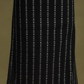 Black 2pc Unstitched Jacquard Dress Material with Jewellery Set