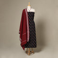 Black - 2pc unstitched pochampally double ikat dress
