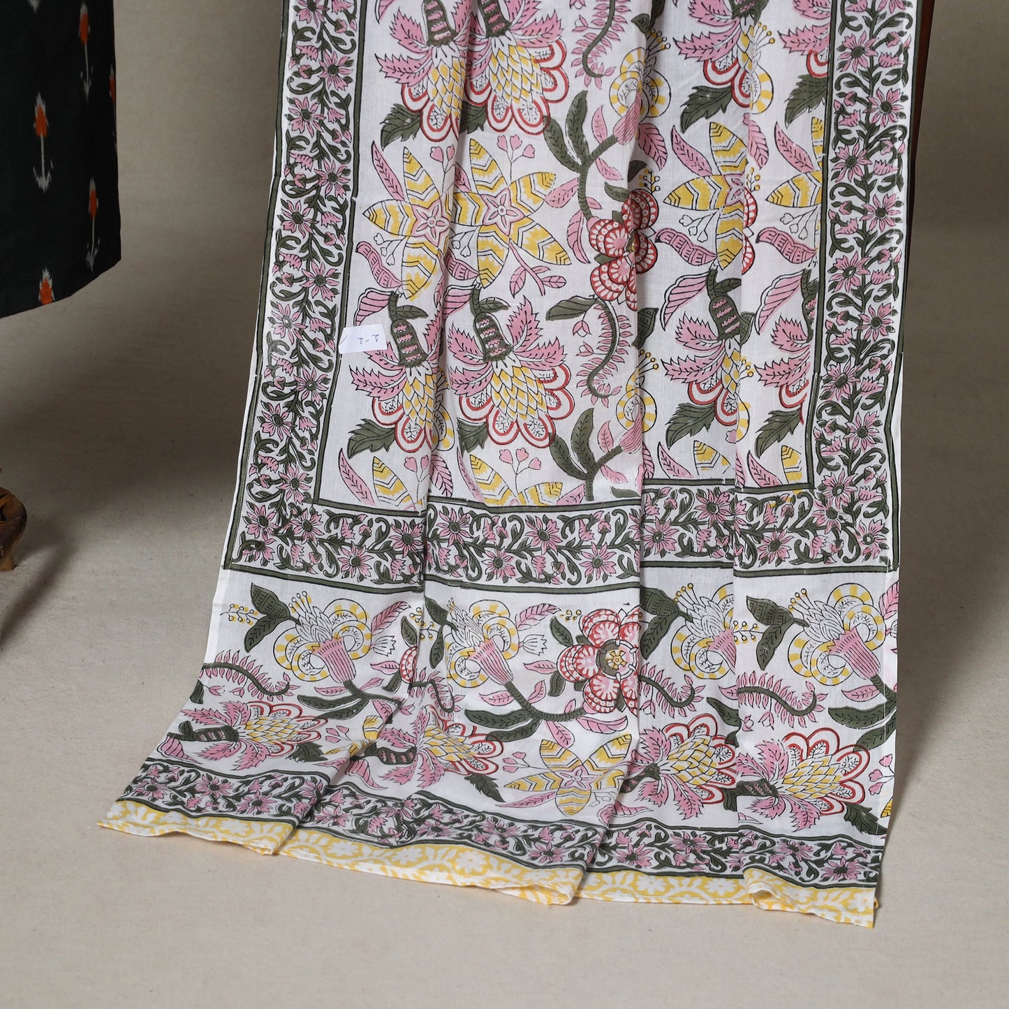 Black - 2pc unstitched pochampally ikat dress material