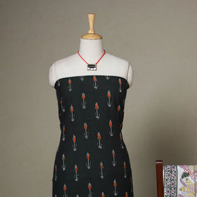 Black - 2pc unstitched pochampally ikat dress material
