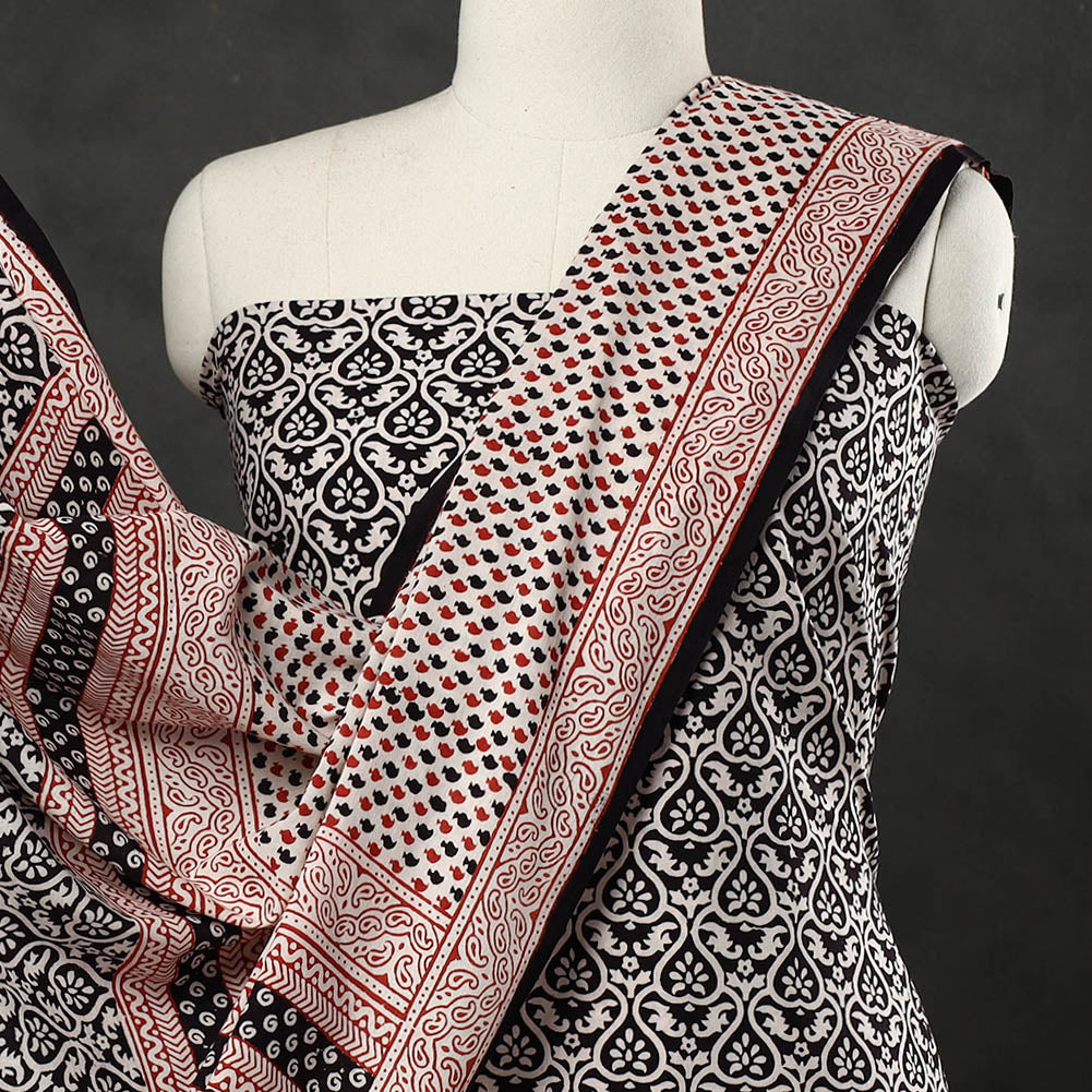  3pc Bagh Print Cotton Dress Material Set