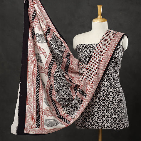  3pc Bagh Print Cotton Dress Material Set