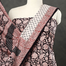  Black 3pc Bagh Print Cotton Dress Material Set