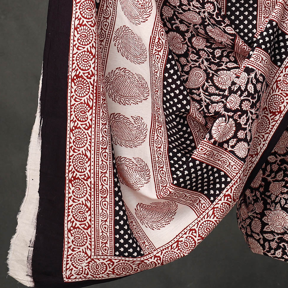  Black 3pc Bagh Print Cotton Dress Material Set