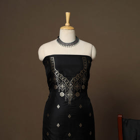 Black - 3pc bangalore silk paithani dress material 06