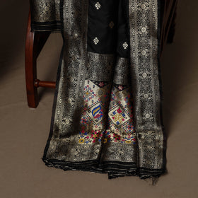 Black - 3pc bangalore silk paithani dress material 06