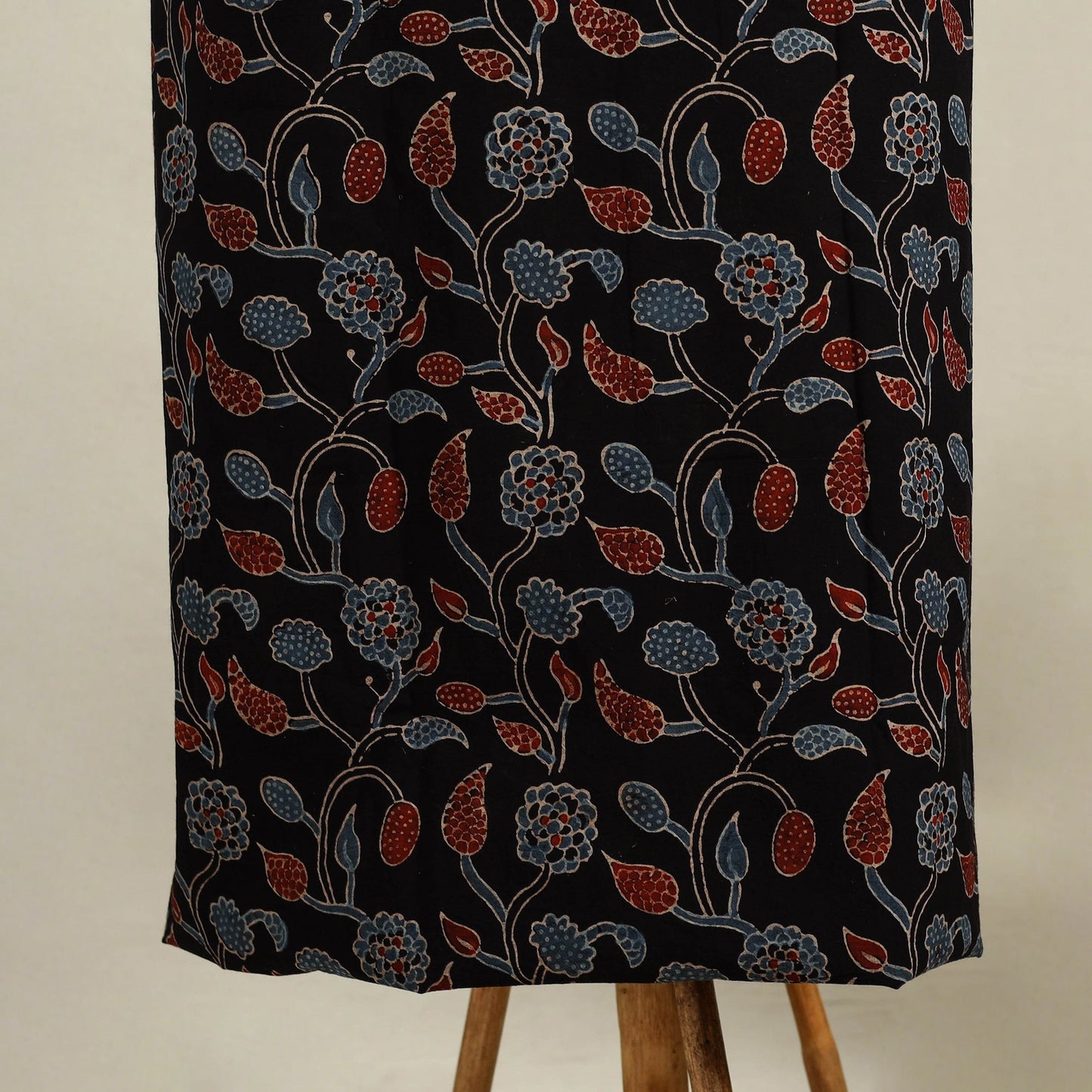 Black 3pc Block Print Natural Dyed Ajrakh Dress Material