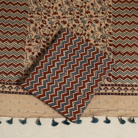  Black 3pc Block Print Natural Dyed Ajrakh Dress Material