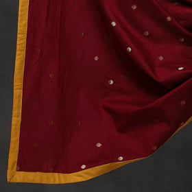 3pc Chanderi Silk Black Kalamkari Kurta with Polka Dot Dupatta