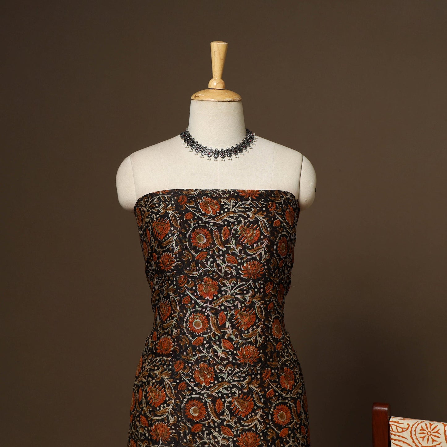 3pc chanderi silk unstitched hand bagru dress material 33