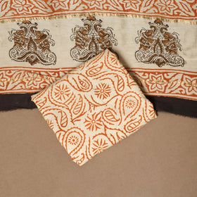 3pc chanderi silk unstitched hand bagru dress material 33