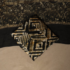 Black - 3pc chanderi silk unstitched hand batik dress