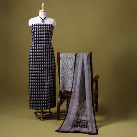 Black - 3pc cotton bagh unstitched dress material