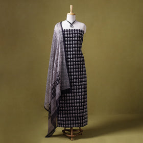 Black - 3pc cotton bagh unstitched dress material