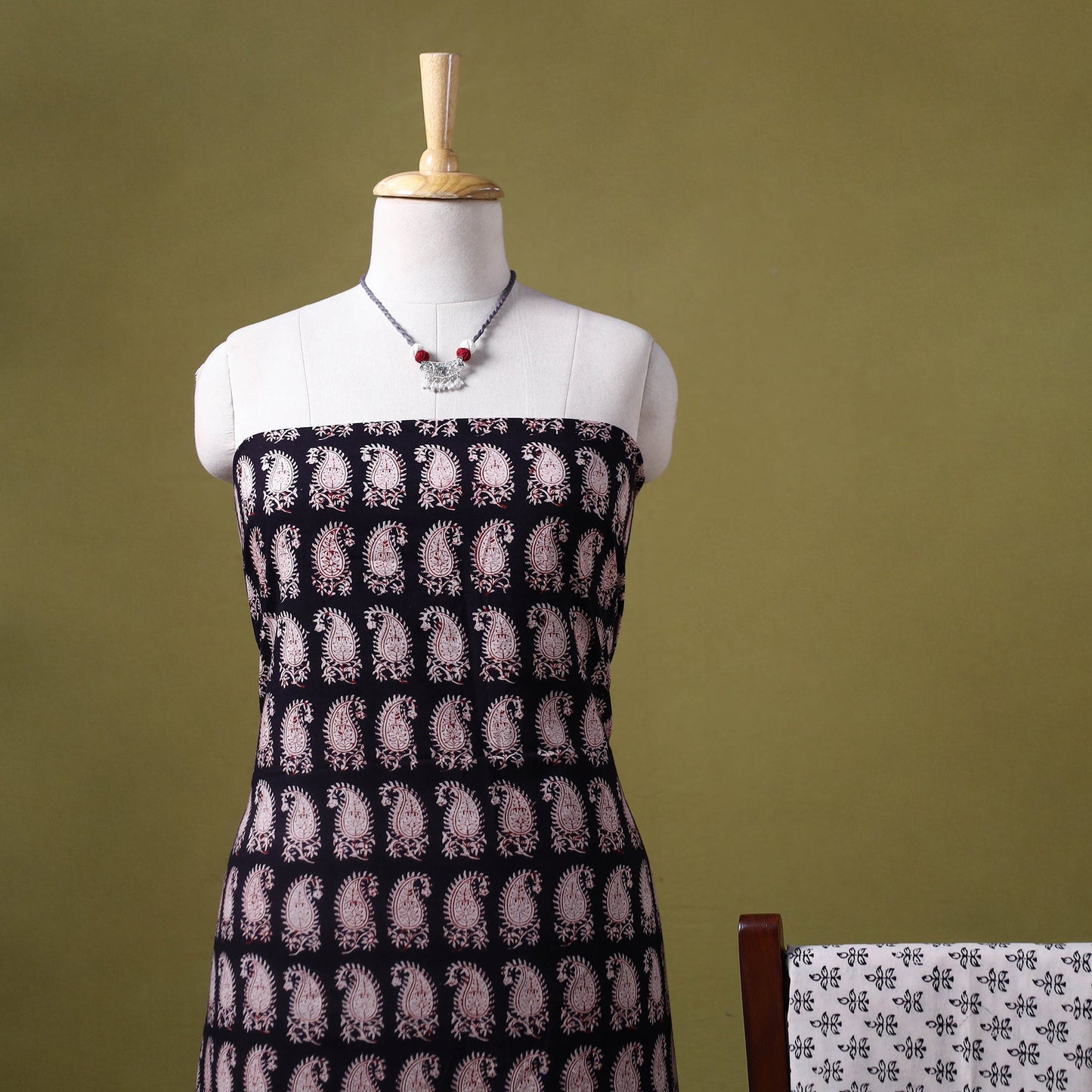 Black - 3pc cotton bagh unstitched dress material