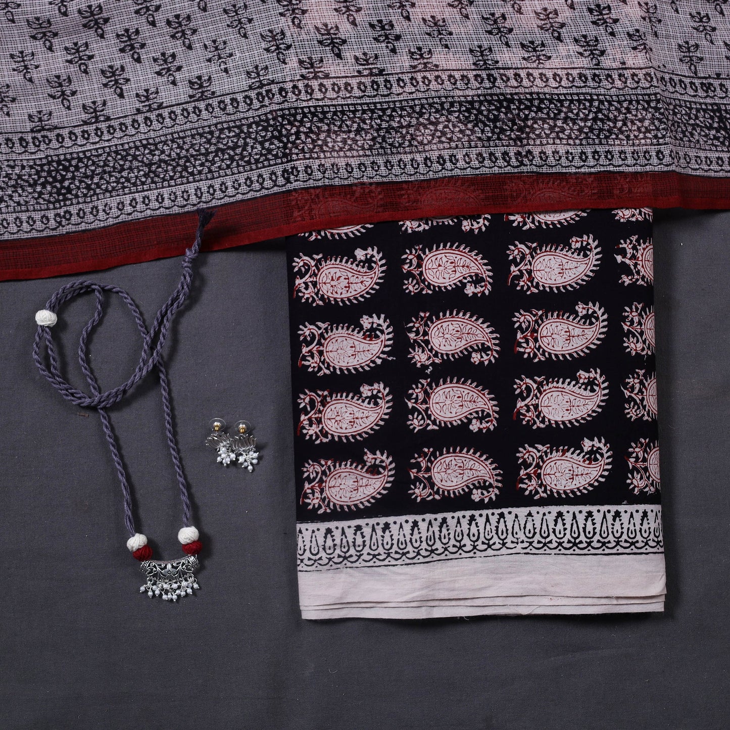 Black - 3pc cotton bagh unstitched dress material