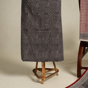 Black 3pc Cotton Bagh Print Suit Material Set