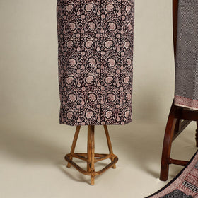 Black 3pc Cotton Bagh Print Suit Material Set 