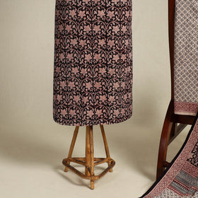 Black 3pc Black Cotton Bagh Print Suit Material Set