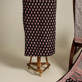 Black 3pc Cotton Bagh Print Suit Material Set