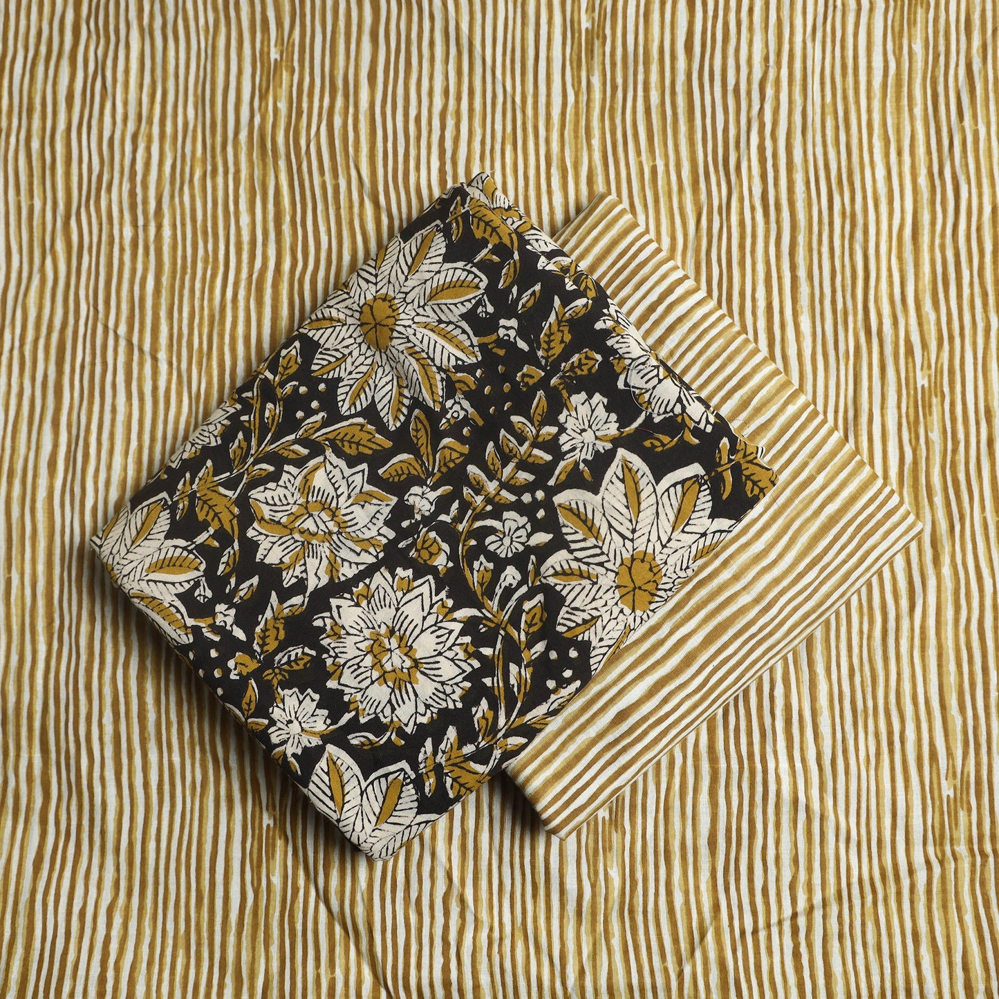  Black 3pc Cotton Bagru Print Kurta with Sanganeri Dupatta