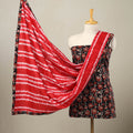 Black - 3pc Cotton Bagru Print Kurta with Shibori Dupatta 21