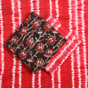 Black - 3pc Cotton Bagru Print Kurta with Shibori Dupatta 21
